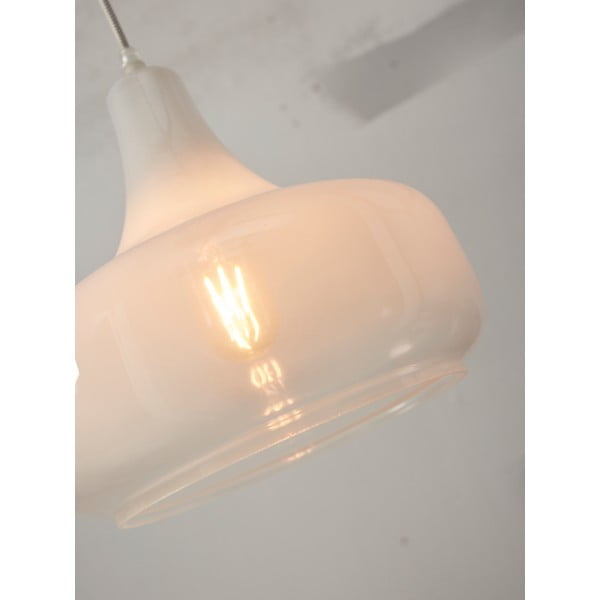 Бяло висящо осветително тяло със стъклен абажур ø 25 cm Reykjavik – it's about RoMi-image-2