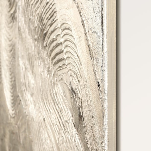 Ръчно рисувана картина 88x118 cm Metallic Silver – Malerifabrikken-image-2