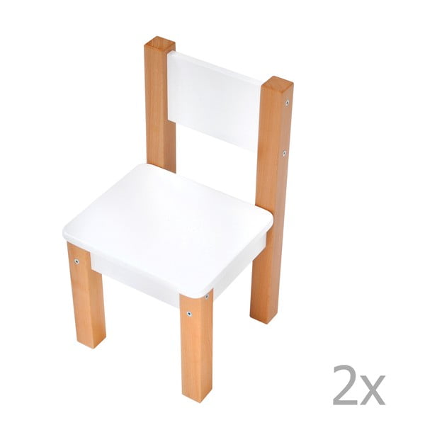 Sada 2 bílých dětských židliček Mobi furniture Mario