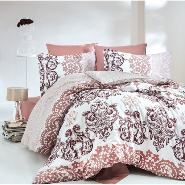 Комплект чаршафи за единично легло от памук Deluxe Satin Daisy, 160 x 220 cm - Mijolnir