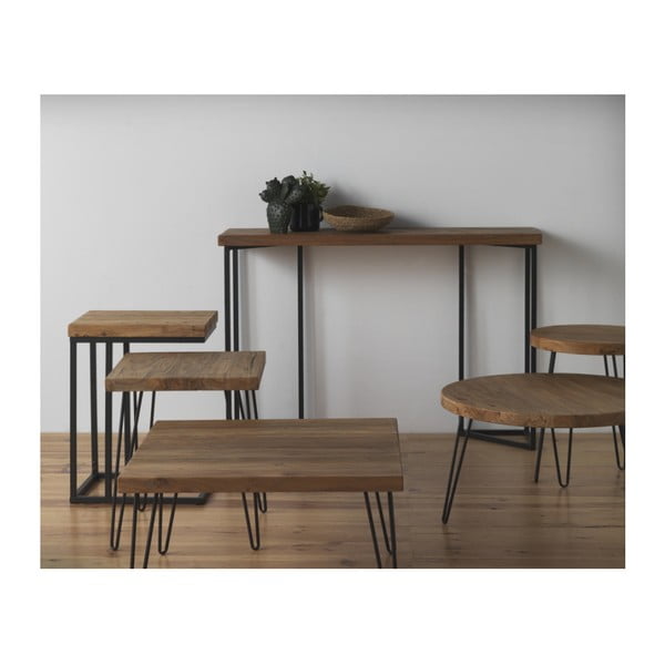 Сгъваема маса с плот от елмаз Camile, ⌀ 46 cm Old Elm - Geese-image-1