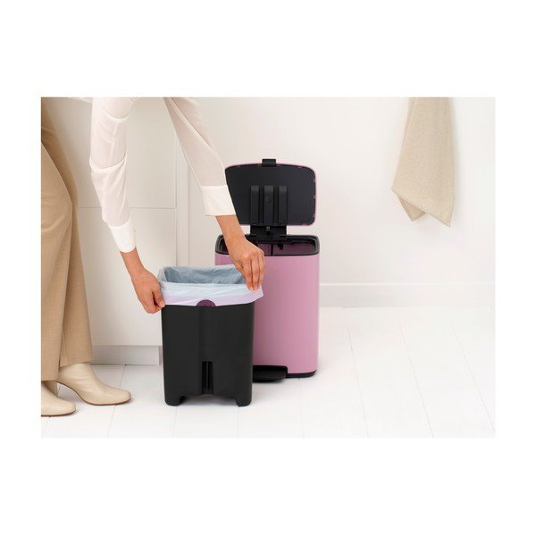 Розово стоманено кошче за боклук с педал 12 l Bo – Brabantia-image-2