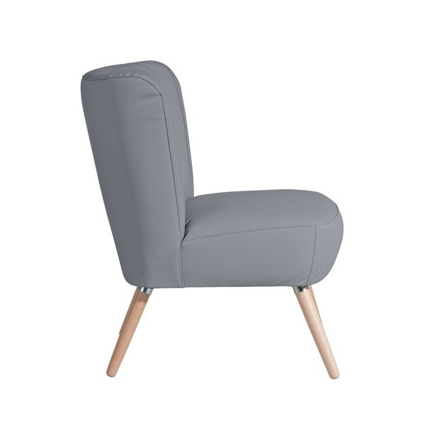 Šedé křeslo z imitace kůže Max Winzer Neele Leather Gray-image-1