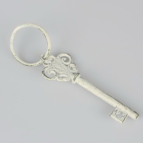 Бял декоративен чугунен ключ - Dakls