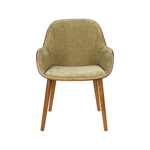 Зелен тапициран трапезен стол с подлакътници Taylor – Dutchbone-image-2