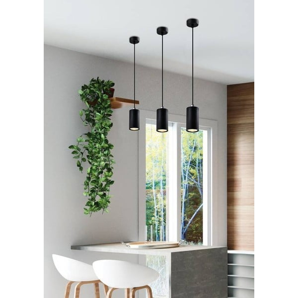 Черна висяща лампа с метален абажур ø 7 cm Tubo - Candellux Lighting-image-1