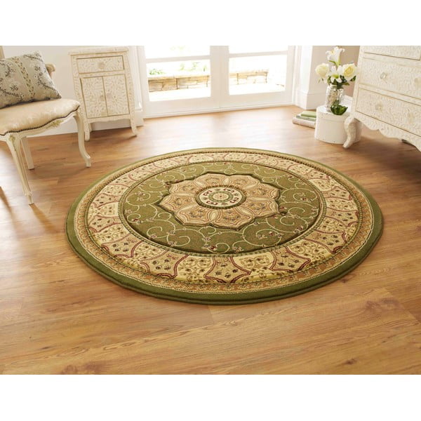 Зелен килим Heritage, ⌀ 150 cm - Think Rugs