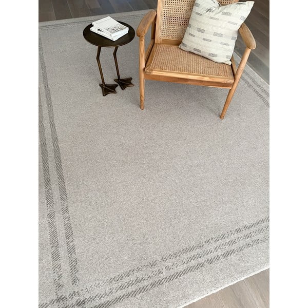 Кремав вълнен килим 160x240 cm Calisia M Grid Rim – Agnella-image-1