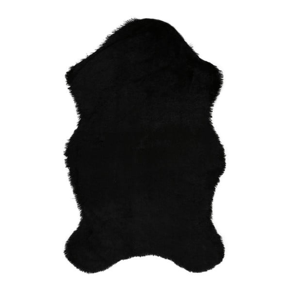 Черен килим от изкуствена кожа Pelus Black, 60 x 90 cm - Unknown