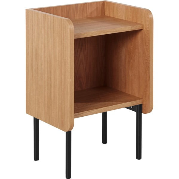 Нощно шкафче от дъбова дървесина с рафтове в естествен цвят Wrap - Bonami Selection-image-3