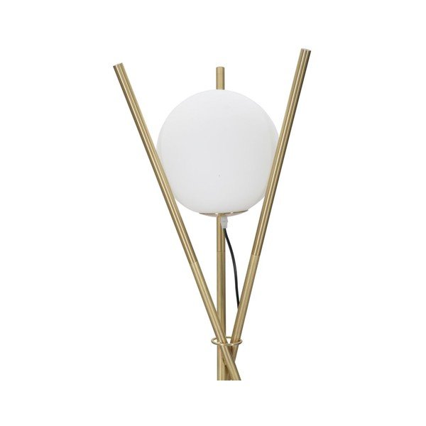 Бяла/златистa подова лампа със стъклен абажур (височина 155 cm) Glamy – Mauro Ferretti-image-1