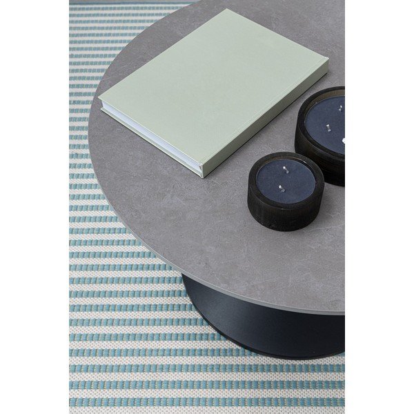 Черна кръгла масичка за кафе с плот от имитация на мрамор ø 70 cm Joona – Bizzotto-image-3