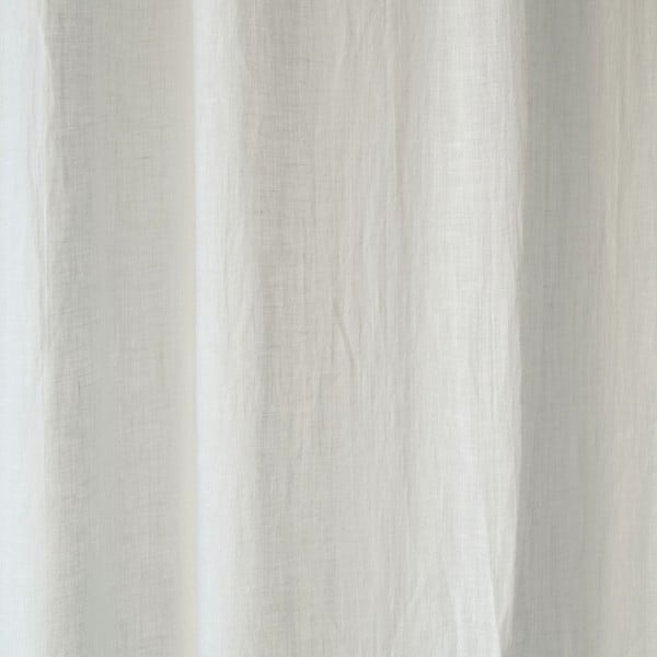 Бяла ленена олекотена завеса с тунел Daytime, 250 x 130 cm - Linen Tales-image-1