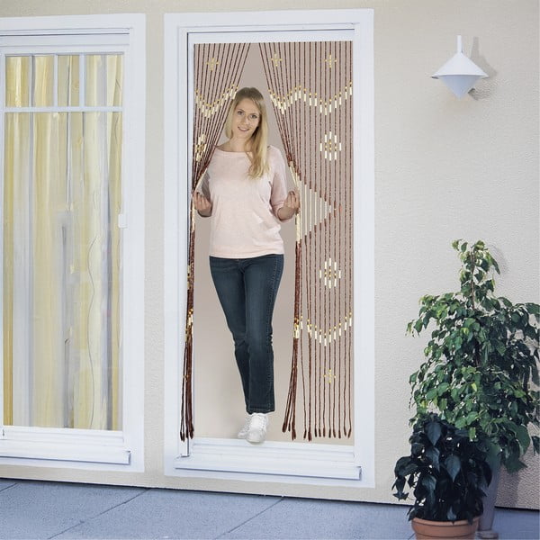 Бамбукова завеса за врата в естествен цвят 90x200 cm Rhombus – Maximex-image-3