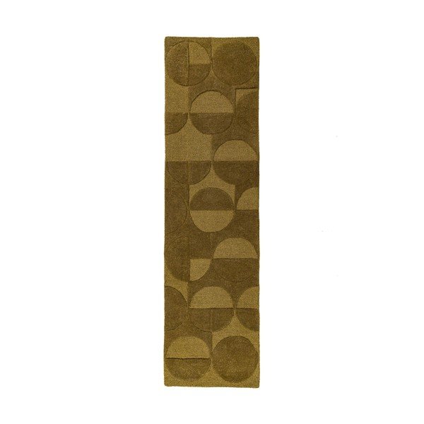 Тъмнозелена ръчно изработена вълнена пътека 60x230 cm Gigi – Flair Rugs
