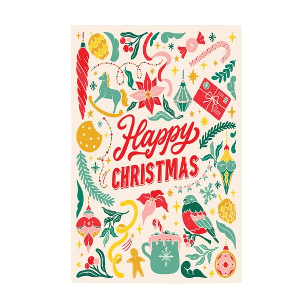 Памучна кърпа Happy Christmas, 46 x 71 cm Merry Christmass - eleanor stuart