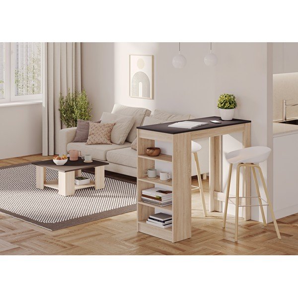 Бар маса с черен плот 50x115 cm Aravis - TemaHome-image-1