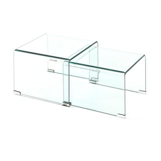 Стъклени масички за кафе в комплект от 2 брояброя 44,5x49 cm Cristal - Tomasucci