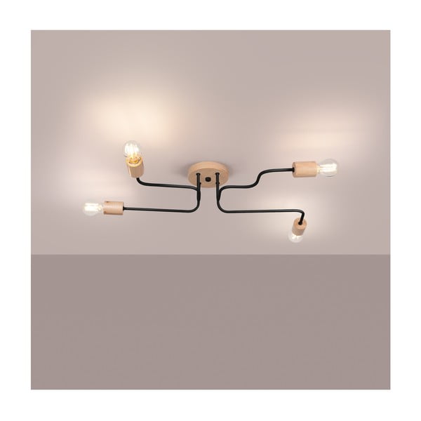 Осветително тяло за таван в черен и естествен цвят 58x75 cm Dazzle – Sollux-image-1