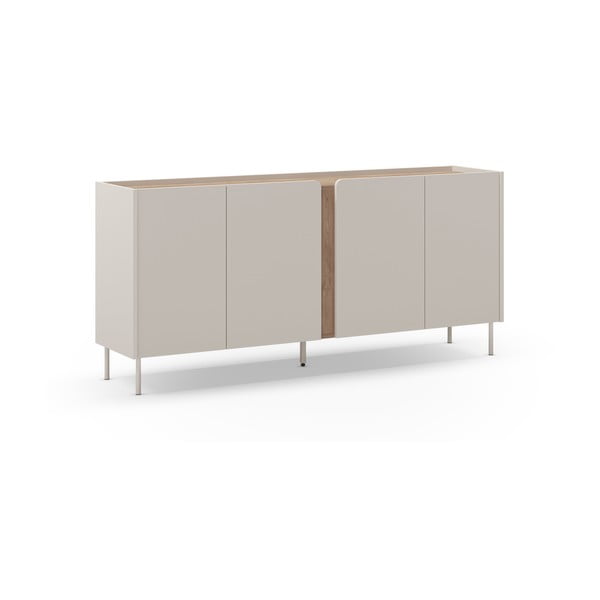 Кремаво-естествен скрин от декор от дъб  180x82x40 cm Lucile – Marckeric-image-2