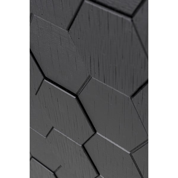 Черен нисък скрин от масивен бор 140x58 cm Linc – White Label-image-3