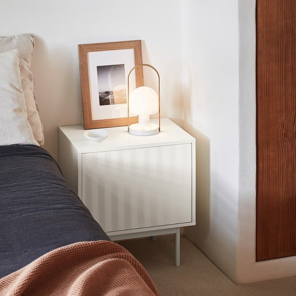 Бяло матово нощно шкафче Sierra – Teulat-image-1