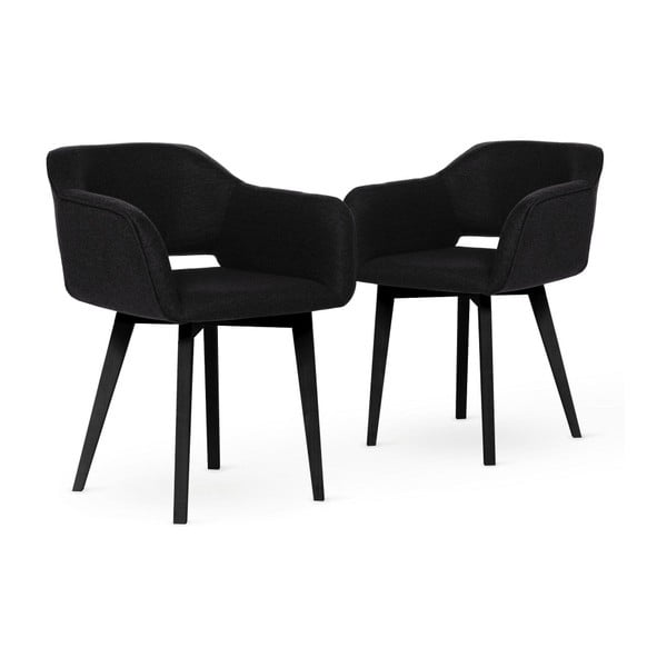 Sada 2 černých jídelních židlí s černými nohami My Pop Design Oldenburger