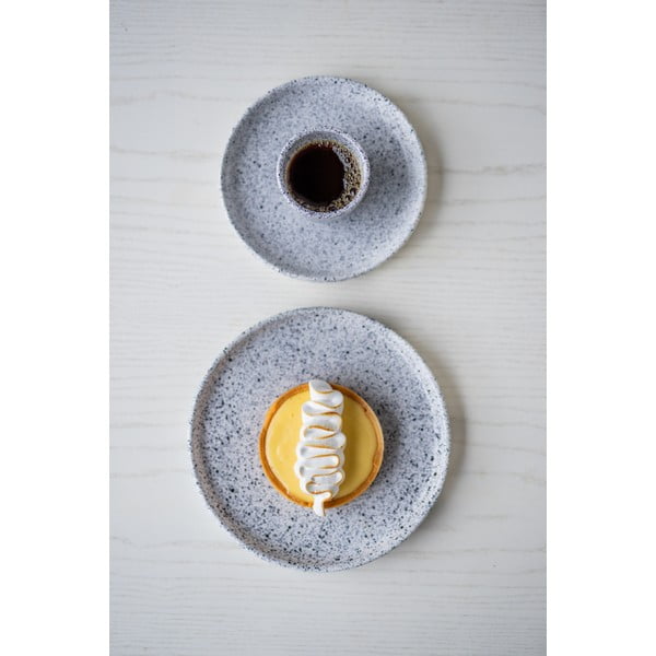 Десертна чиния от бял и черен фаянс, ø 17 cm Mess - ÅOOMI-image-2