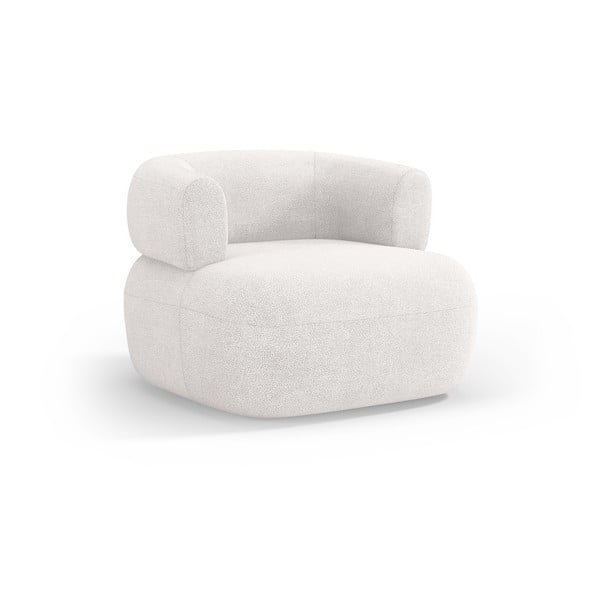 Бяло кресло от плат букле Jenny – Micadoni Home
