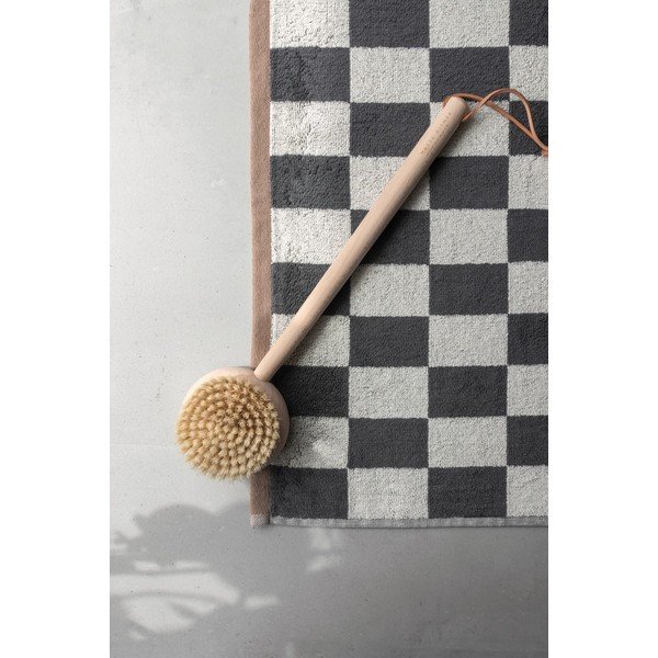 Антрацитен/бежов килим за баня за душ от органичен памук 50x80 cm Retro – Mette Ditmer Denmark-image-3