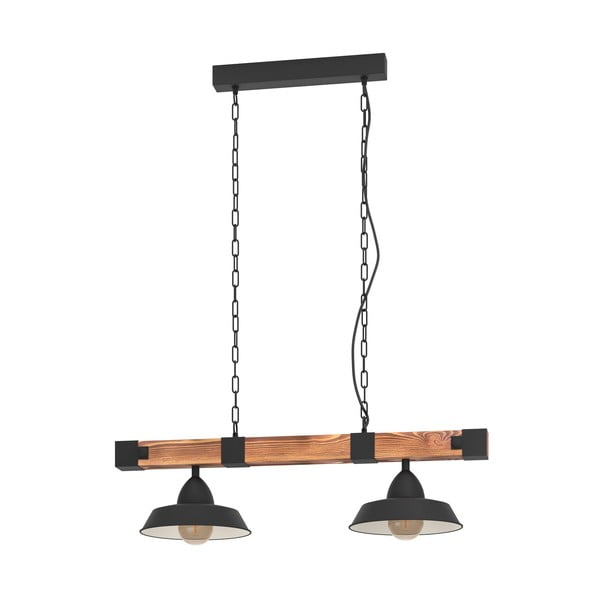 Висящо осветително тяло в черен и естествен цвят с метален абажур OLDBURY – EGLO
