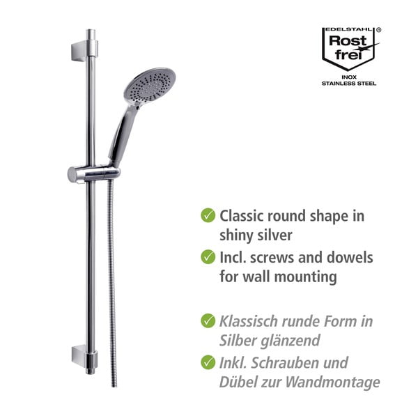 Душ комплект от неръждаема стомана в блестящо сребро 66 cm Young - Wenko-image-3