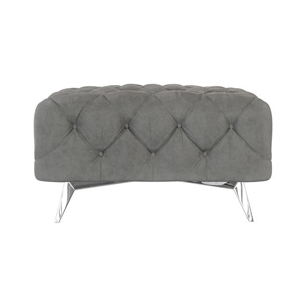 Сива кадифена табуретка Chelsea – Ropez