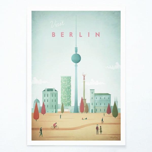 Плакат , 50 x 70 cm Berlin - Travelposter