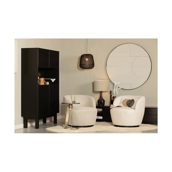 Черен шкаф от борова дървесина 110x170 cm Finca - WOOOD-image-1