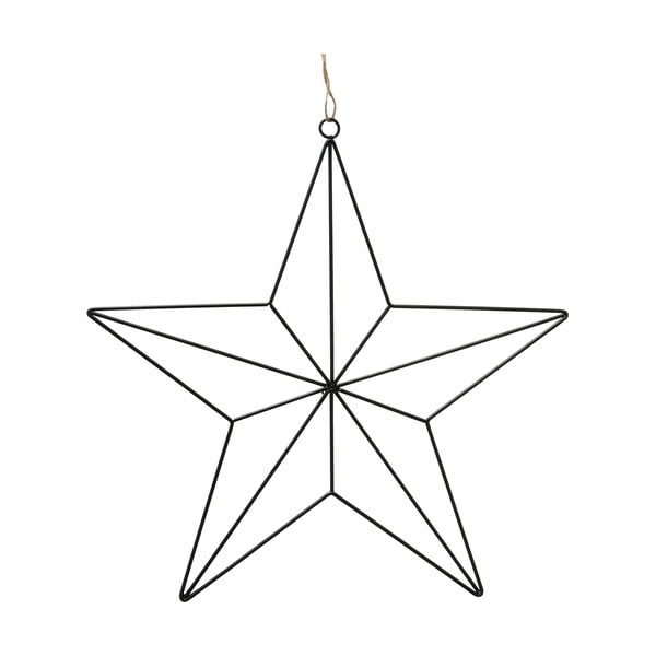 Коледна украса от черно желязо във формата на звезда , дължина 38 см - Boltze