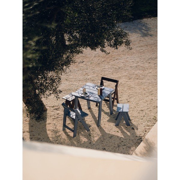 Син градински стол от масивно дърво Navo – noo.ma-image-3