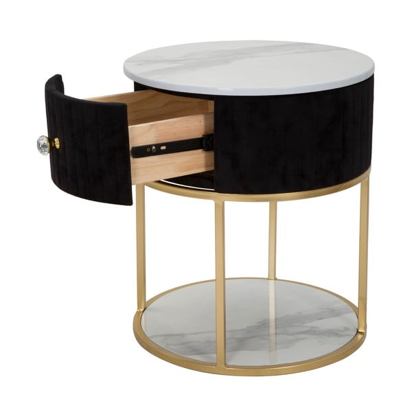 Нощно шкафче в черно и златно Montpellier - Mauro Ferretti-image-3