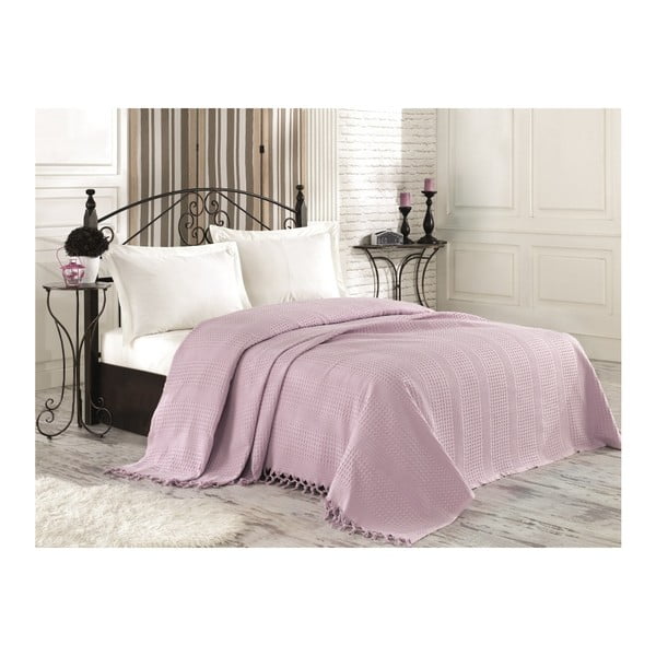 Светлолилава памучна покривка за двойно легло Tarry, 220 x 240 cm Lavender - Mijolnir