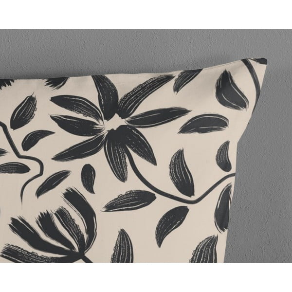 Черно-бежово единично  памучно спално бельо 140x200 cm Emilia – Good Morning-image-3