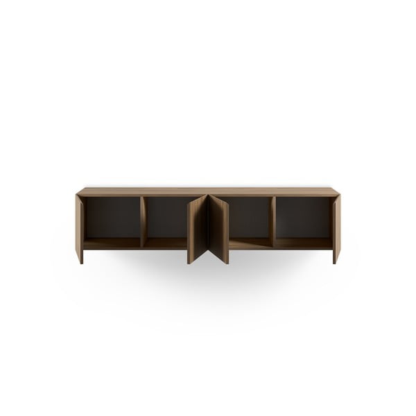 Маса за телевизор от дъбов декор  в естествен цвят 180x38x35 cm Daroca – Marckeric-image-2