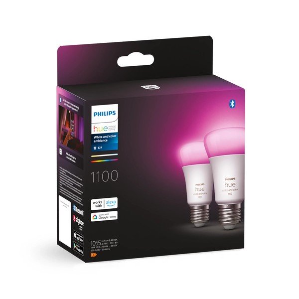LED комплект крушки 2 бр. E27, 11 W White and color ambiance – Philips Hue-image-2
