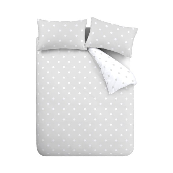 Бяло/светло сиво спално бельо за двойно легло 200x200 cm - Catherine Lansfield
