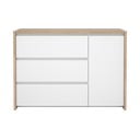 Скрин от дъбов декор в бял и естествен цвят 119x84x48 cm Next – Tvilum