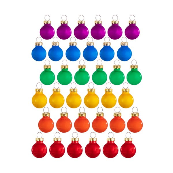 Стъклени коледни украси в комплект от 36 бр. Rainbow Mini – Sass & Belle