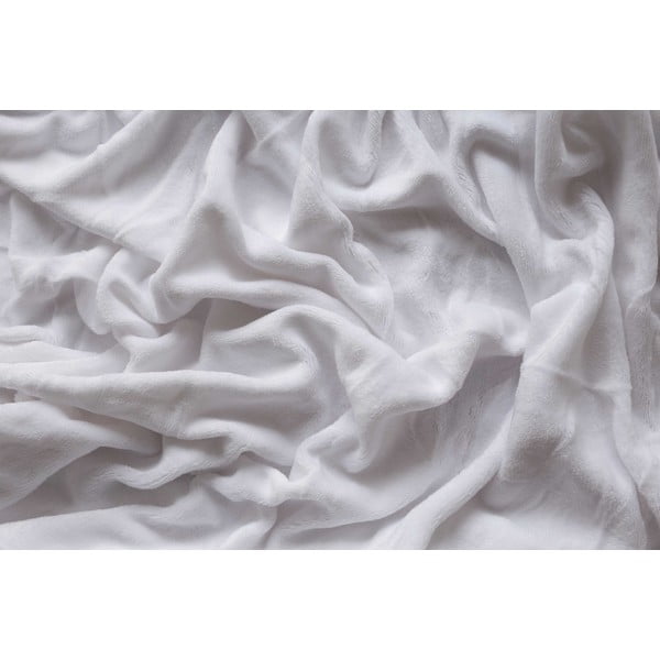 Бял разтеглив чаршаф от микроплюш 180x200 cm - Jerry Fabrics-image-3