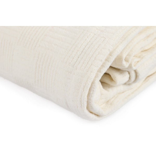 Bavlněný lehký přehoz přes postel Pique Cream, 200 x 240 cm-image-2
