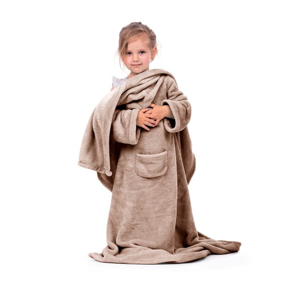 Кафяво бебешко одеяло с ръкави Lazykids Lazy Kids - DecoKing-image-3