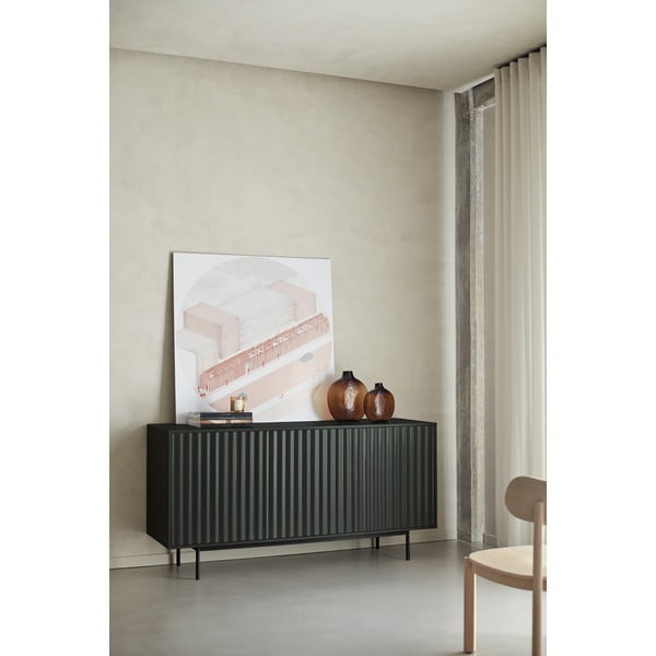 Черен нисък скрин 159x80 cm Sierra – Teulat-image-1