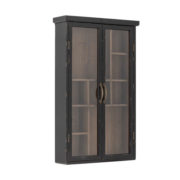 Черна висяща витрина от масивна ела 50x80x14 cm Hazem – Bloomingville-image-2